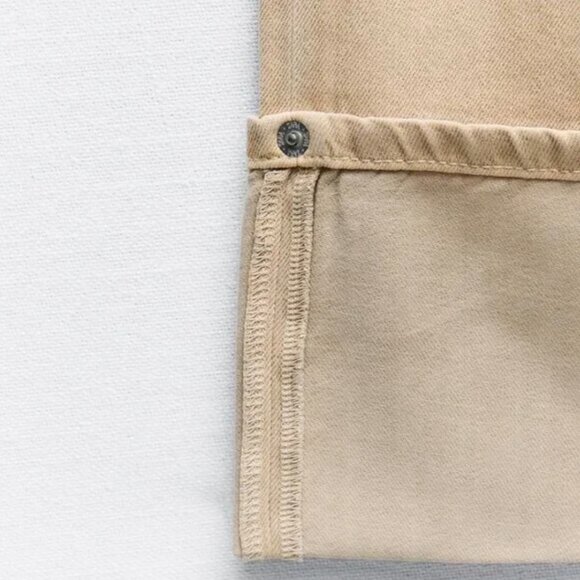 Zara Tan Flare & Wide Leg Jeans - Picture 2 of 3